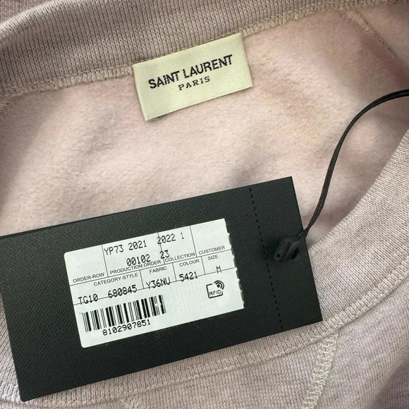 SAINT LAURENT YSL NWT Saint Laurent Universite Oversized Sweatshirt Fleece M - Picture 12 of 12